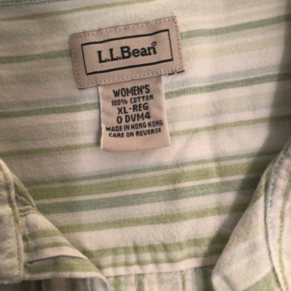 L.L. Bean Womens Striped Buttondown - Picture 2 of 4
